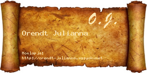 Orendt Julianna névjegykártya